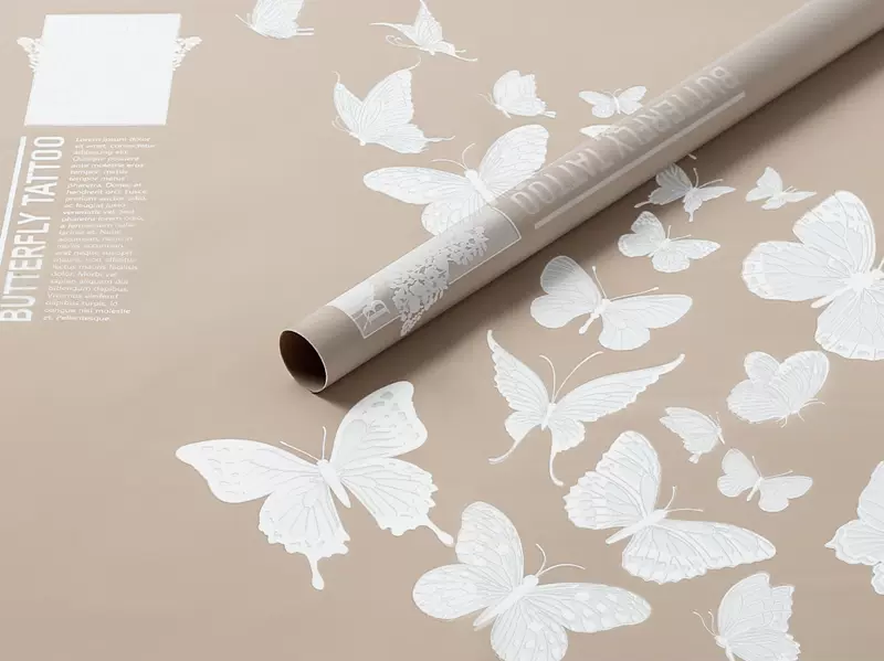 Butterfly Waterproof Gift Wrap 60 Sheets (60gsm)
