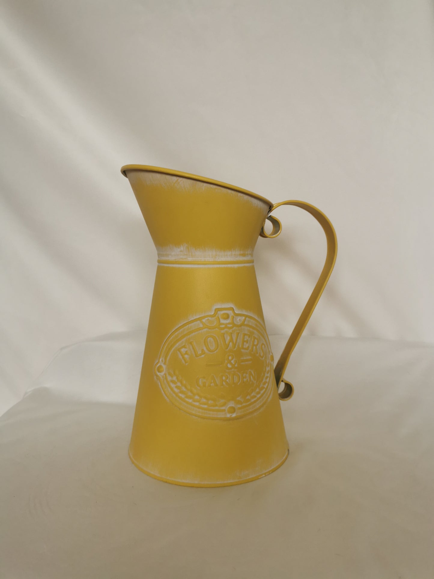 Milk Jug Look Tin Vase Ribbed Neck