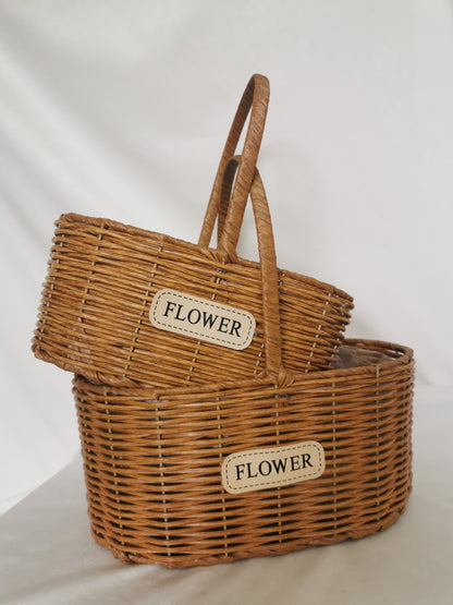 Artificial Wicker Neutral Colour Basket