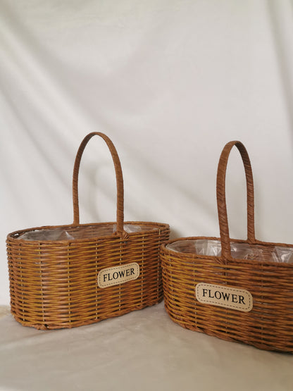 Artificial Wicker Neutral Colour Basket