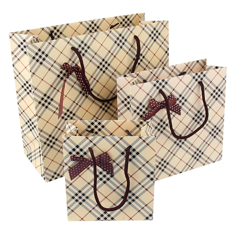 Gift Bag with Checked Patterns (pack of 12)