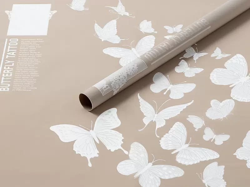 Butterfly Waterproof Gift Wrap 20 Sheets (60gsm)